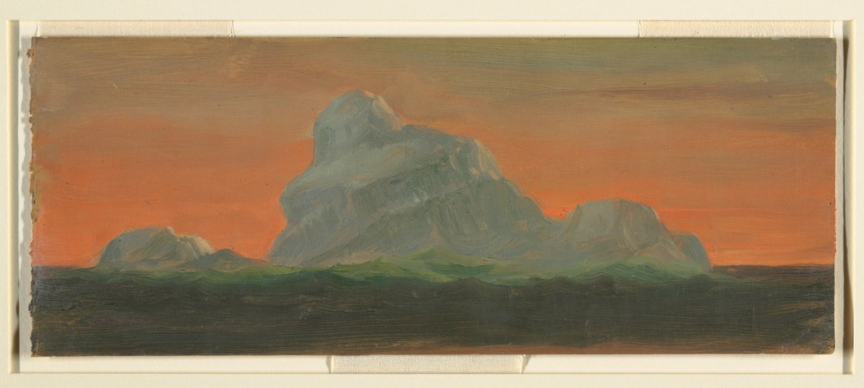 Dibujo, Iceberg contra el cielo del atardecer, junio de 1859 de Frederic Edwin Church