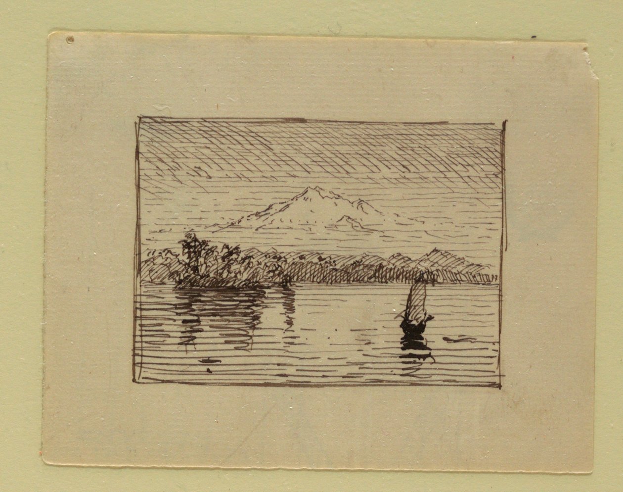 Dibujo, Paisaje imaginario, hacia 1850 de Frederic Edwin Church