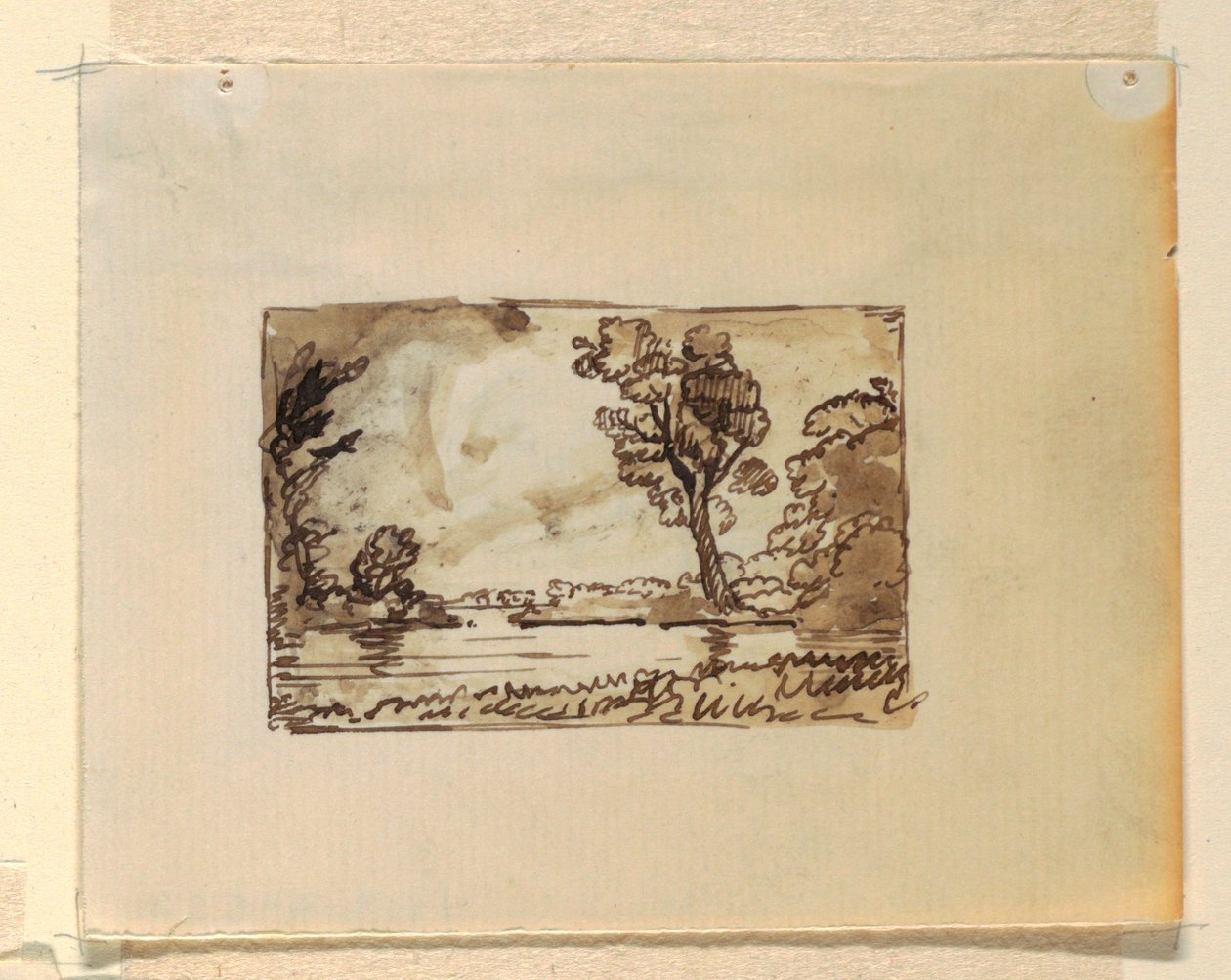 Dibujo, Paisaje imaginario con, ca. 1870-73 de Frederic Edwin Church
