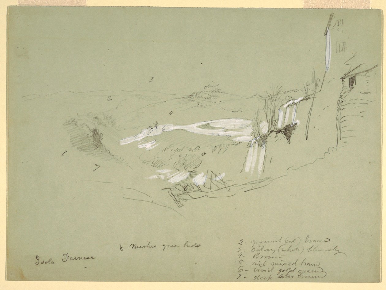 Dibujo, Isola Farnese en la Campagna romana, Italia, mayo de 1869 de Frederic Edwin Church