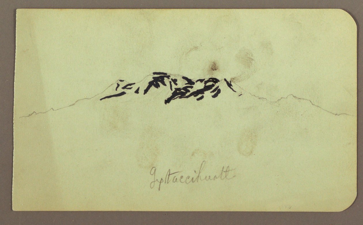 Dibujo, Picos Itaccihuatl; Verso: Horno de pan, 1883 de Frederic Edwin Church