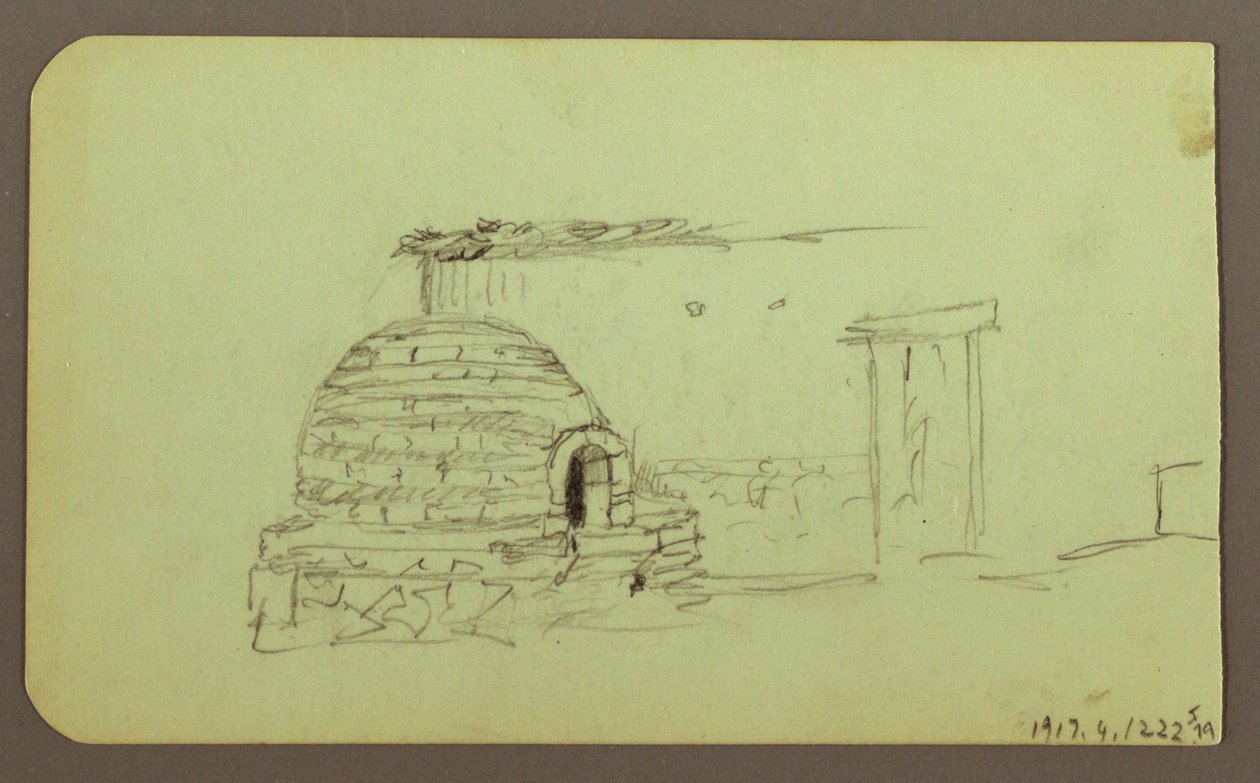 Dibujo, Picos Itaccihuatl; Verso: Horno de pan, 1883 de Frederic Edwin Church