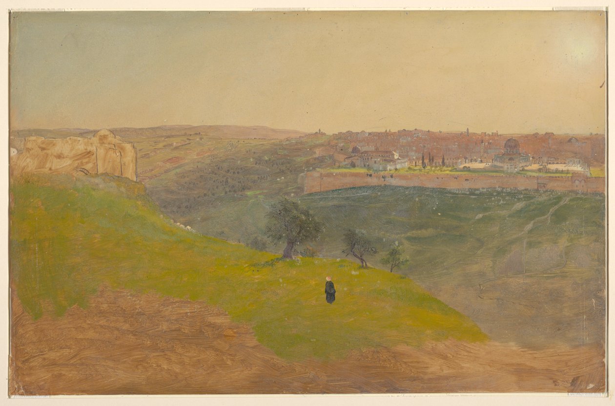 Dibujo, Jerusalén desde el Monte de los Olivos, marzo de 1868 de Frederic Edwin Church