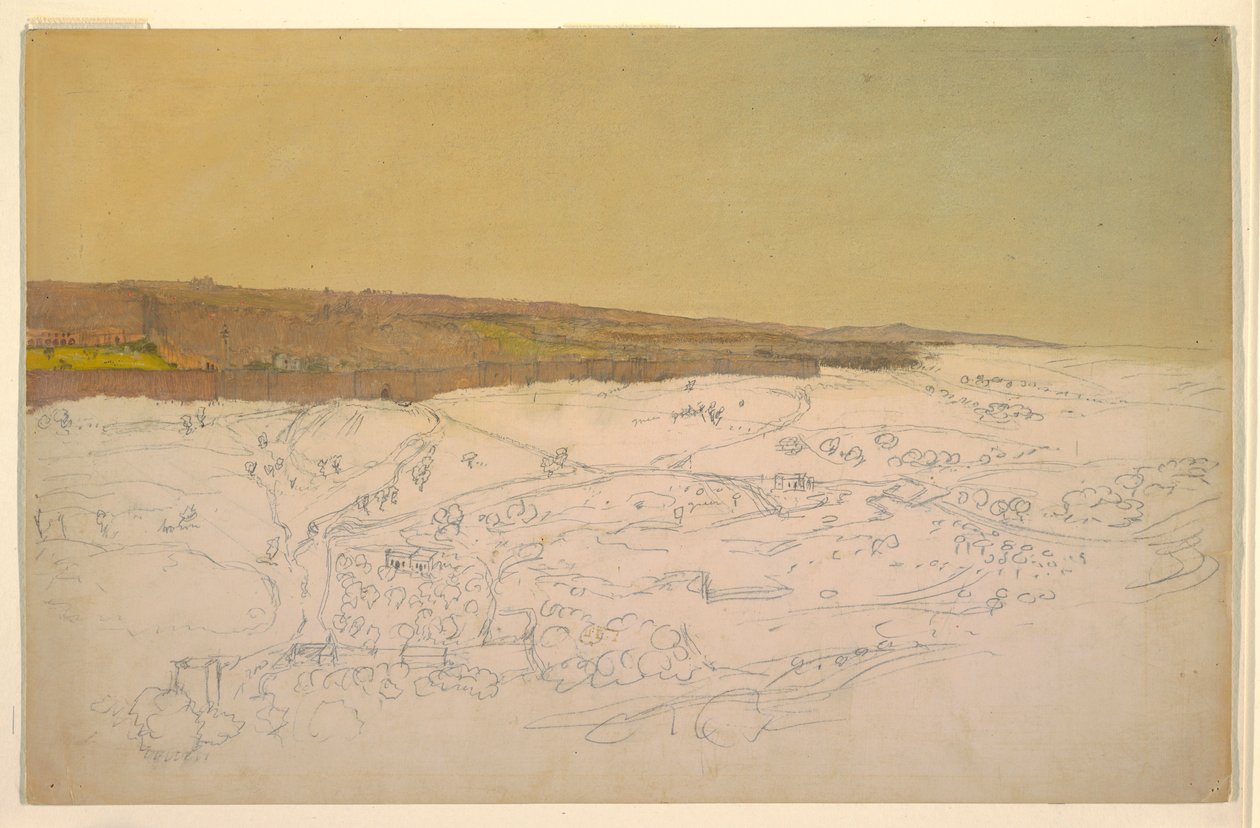 Dibujo, Jerusalén, vista general, abril (), 1868 de Frederic Edwin Church