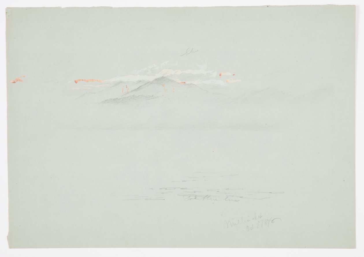 Dibujo, Lago Millinoket y Monte Katahdin, 1878 de Frederic Edwin Church