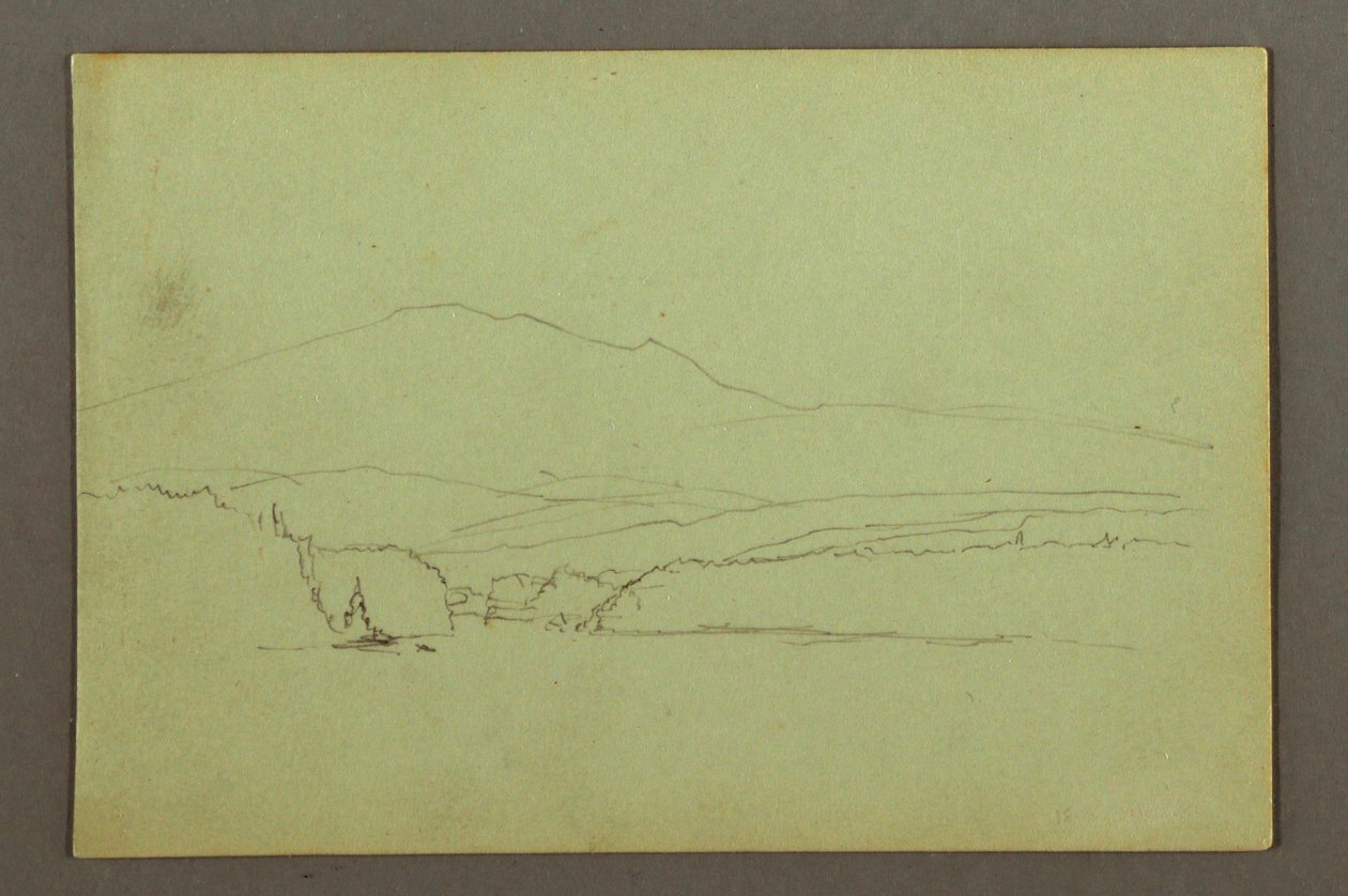 Dibujo, Lago, hillrange, posiblemente 1856 de Frederic Edwin Church