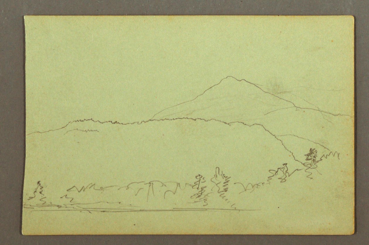 Dibujo, Lago, hillrange, posiblemente 1856 de Frederic Edwin Church