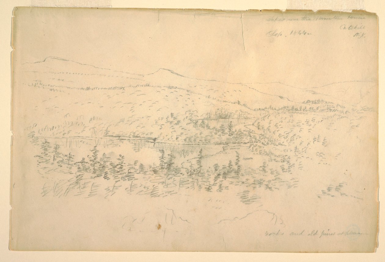 Dibujo, Lagos cerca de la casa de la montaña, septiembre de 1844 de Frederic Edwin Church