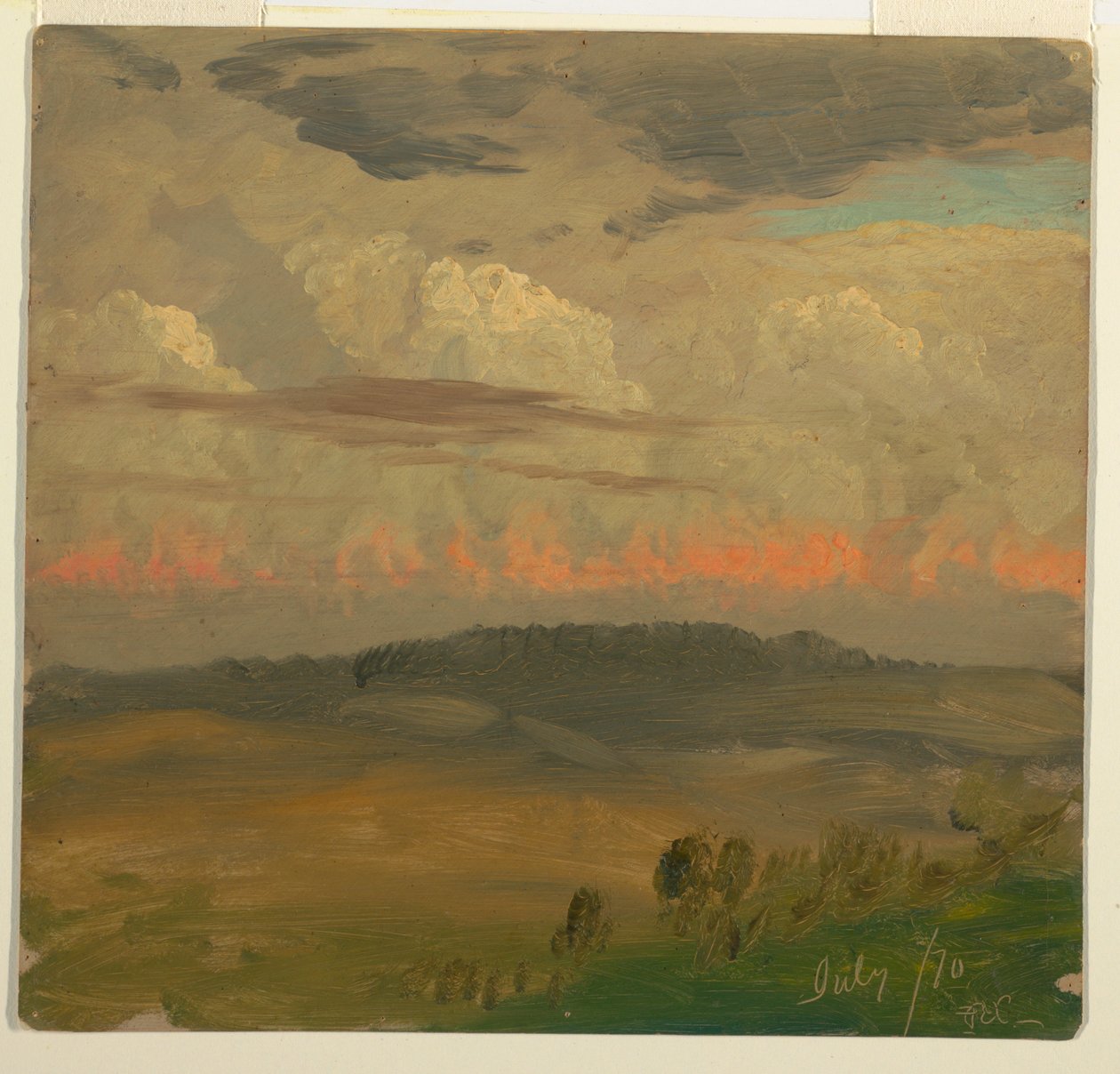 Dibujo, Paisaje, Valle del Hudson, julio de 1870 de Frederic Edwin Church