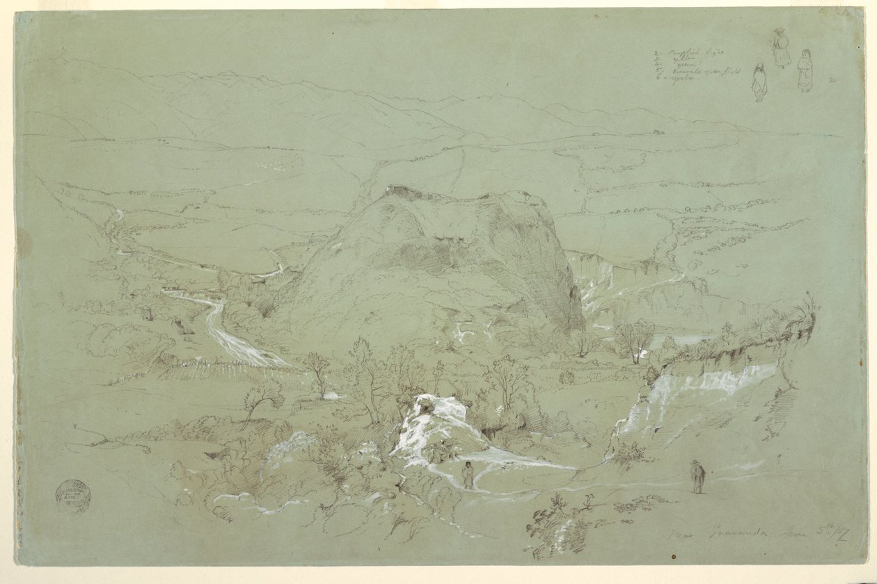 Dibujo, Paisaje cerca de Guaranda, Ecuador, 5 de junio de 1857 de Frederic Edwin Church