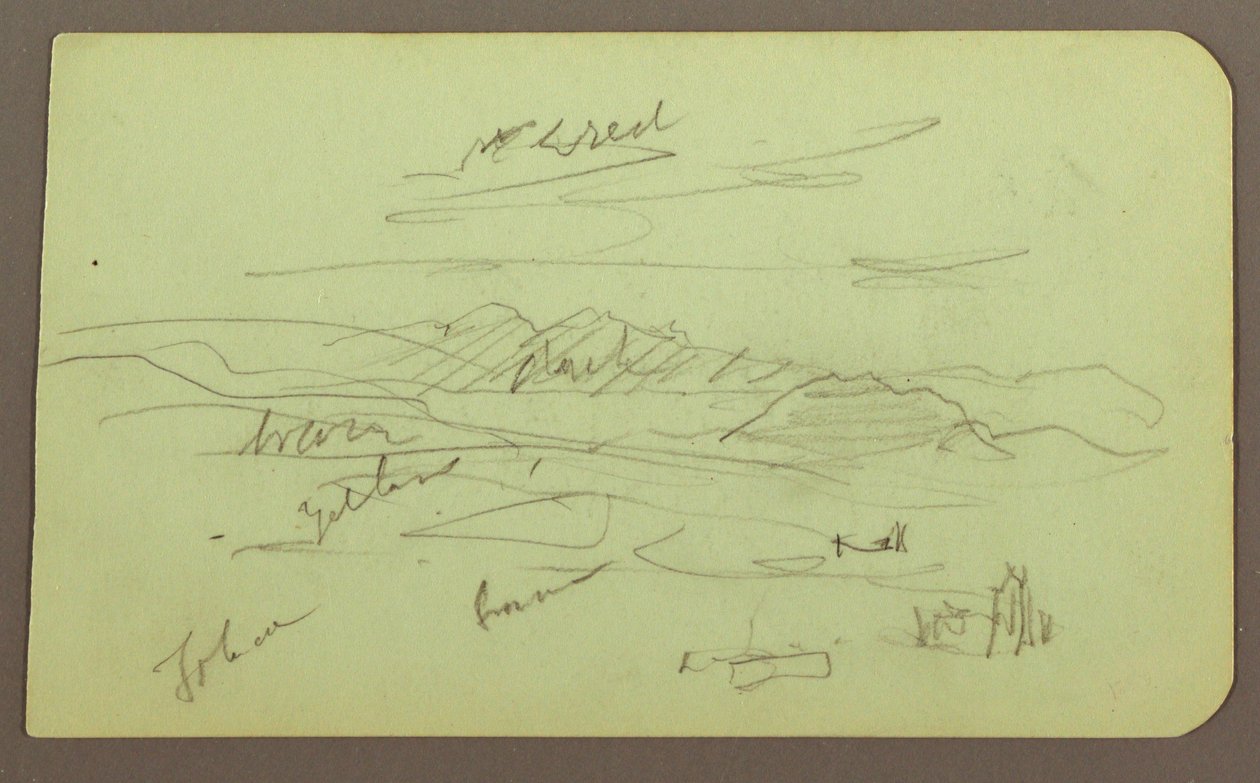 Dibujo, Paisaje, Toluca; Verso: Montaña, Iglesia, 1883 de Frederic Edwin Church