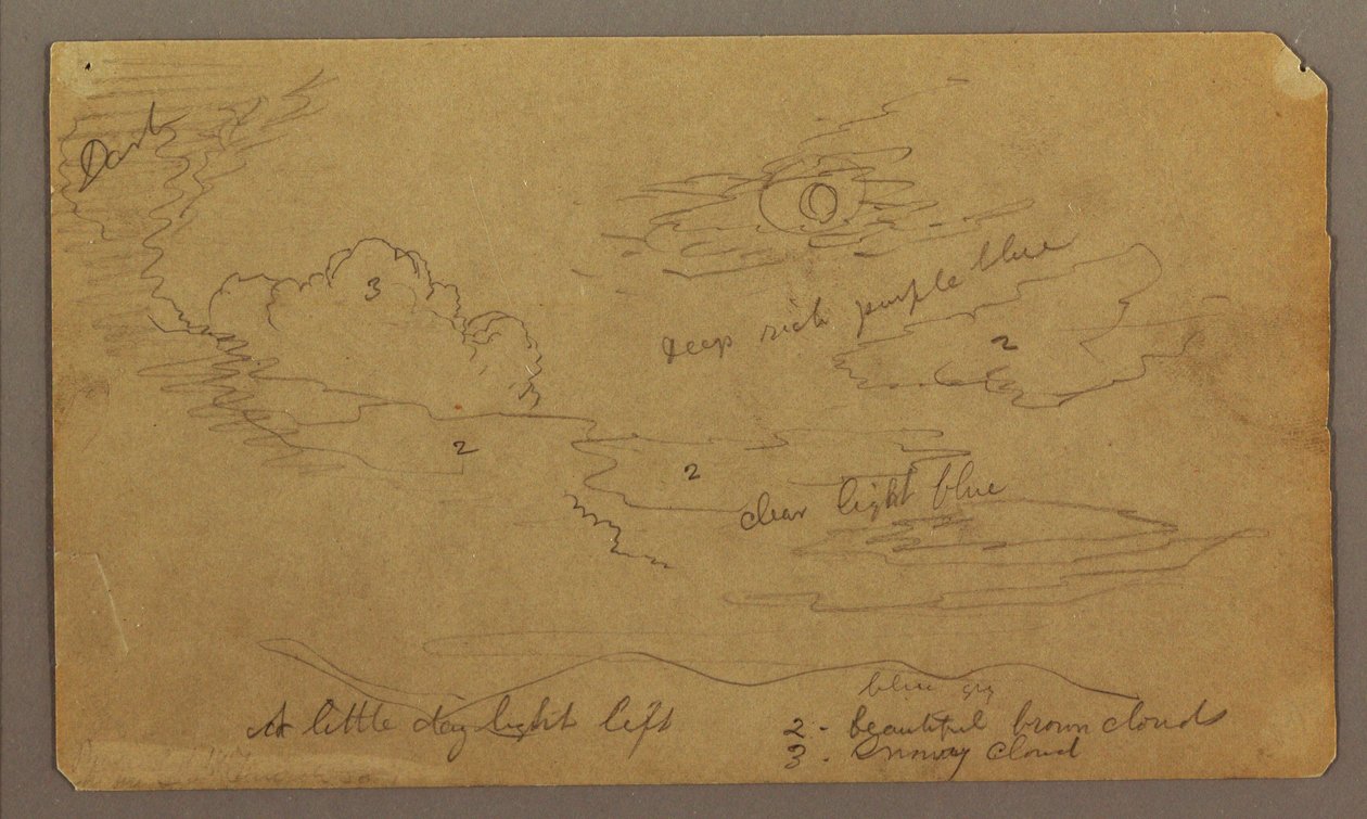 Dibujo, Paisaje; Verso: Bocetos botánicos, 1865 de Frederic Edwin Church