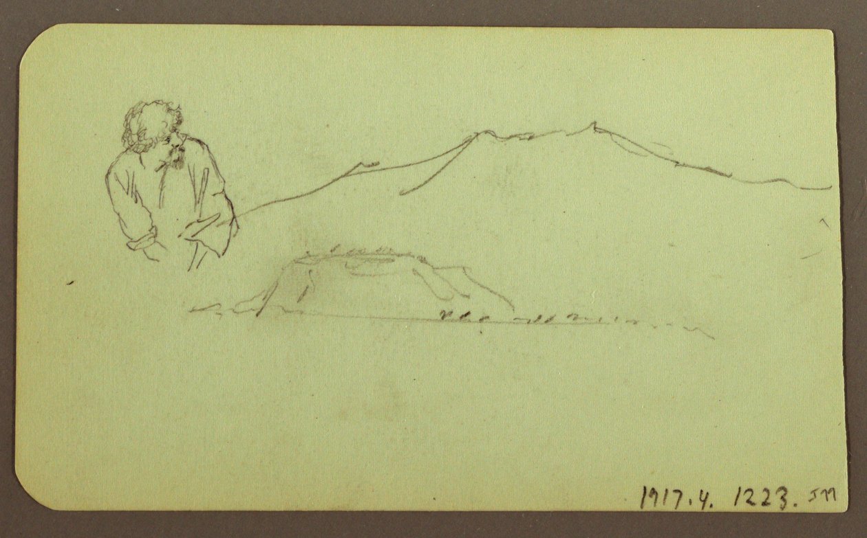 Dibujo, paisaje; reverso: Figura, paisaje, 1883 de Frederic Edwin Church