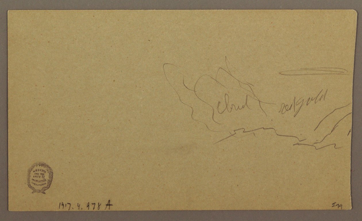 Dibujo, Paisaje; Verso: Cielo, agosto de 1865 de Frederic Edwin Church