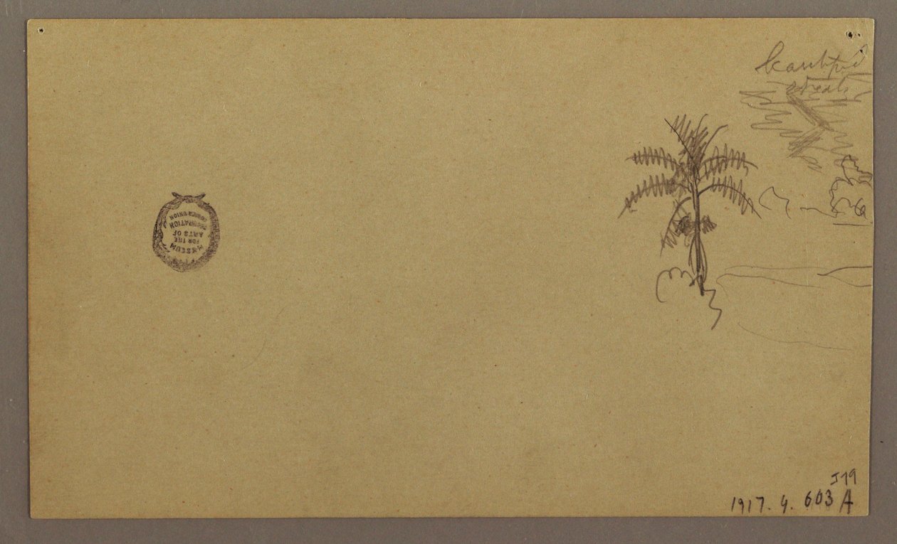 Dibujo, Paisaje; Verso: Árbol en paisaje, Cielo, mayo-agosto 1865 de Frederic Edwin Church