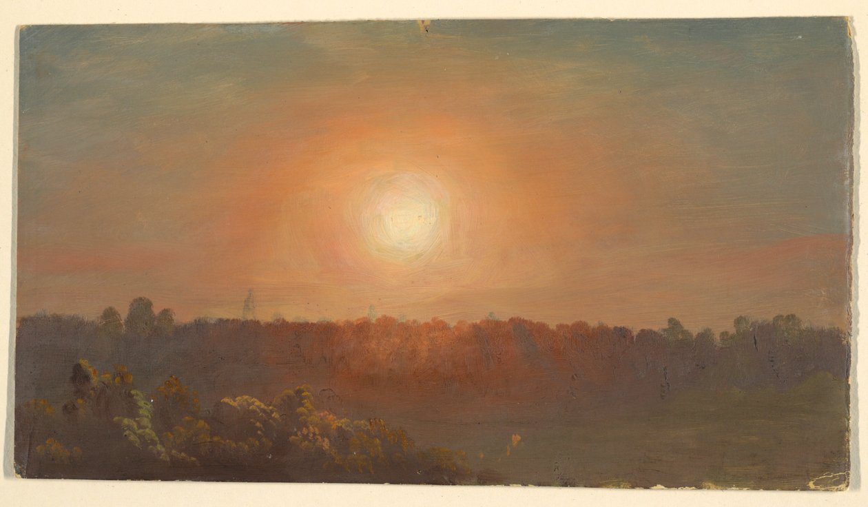 Dibujo, Paisaje al atardecer, 1860-70 de Frederic Edwin Church
