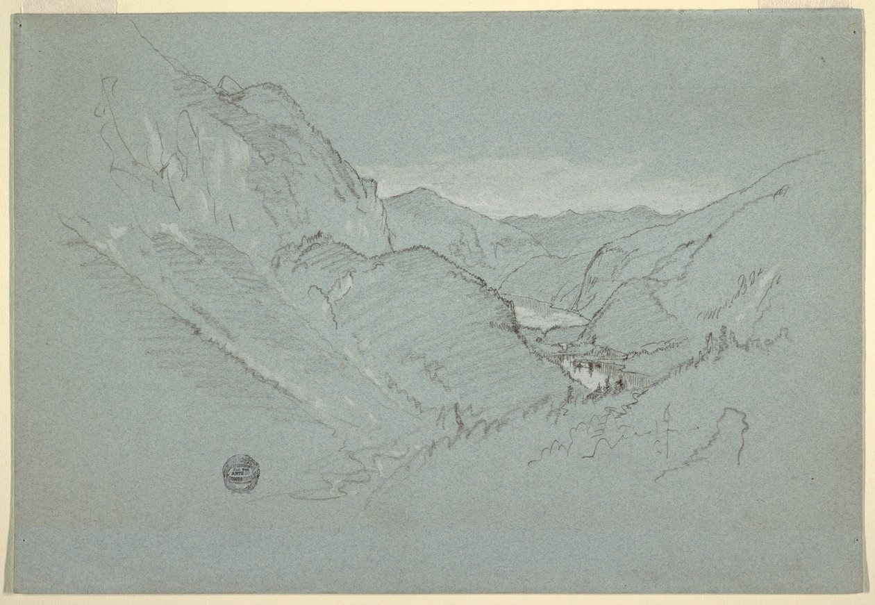 Dibujo, Paisaje de los Alpes, agosto-septiembre de 1868 de Frederic Edwin Church