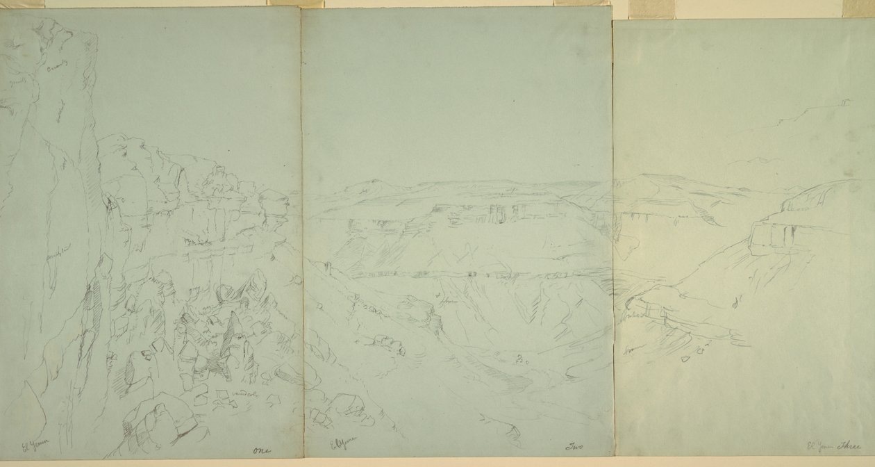 Dibujo, Paisaje en El Yeman, 1868 de Frederic Edwin Church