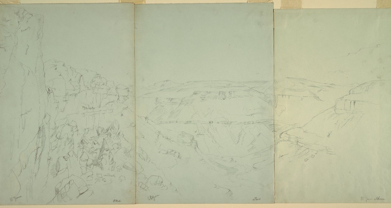 Dibujo, Paisaje en El Yeman, 1868 de Frederic Edwin Church