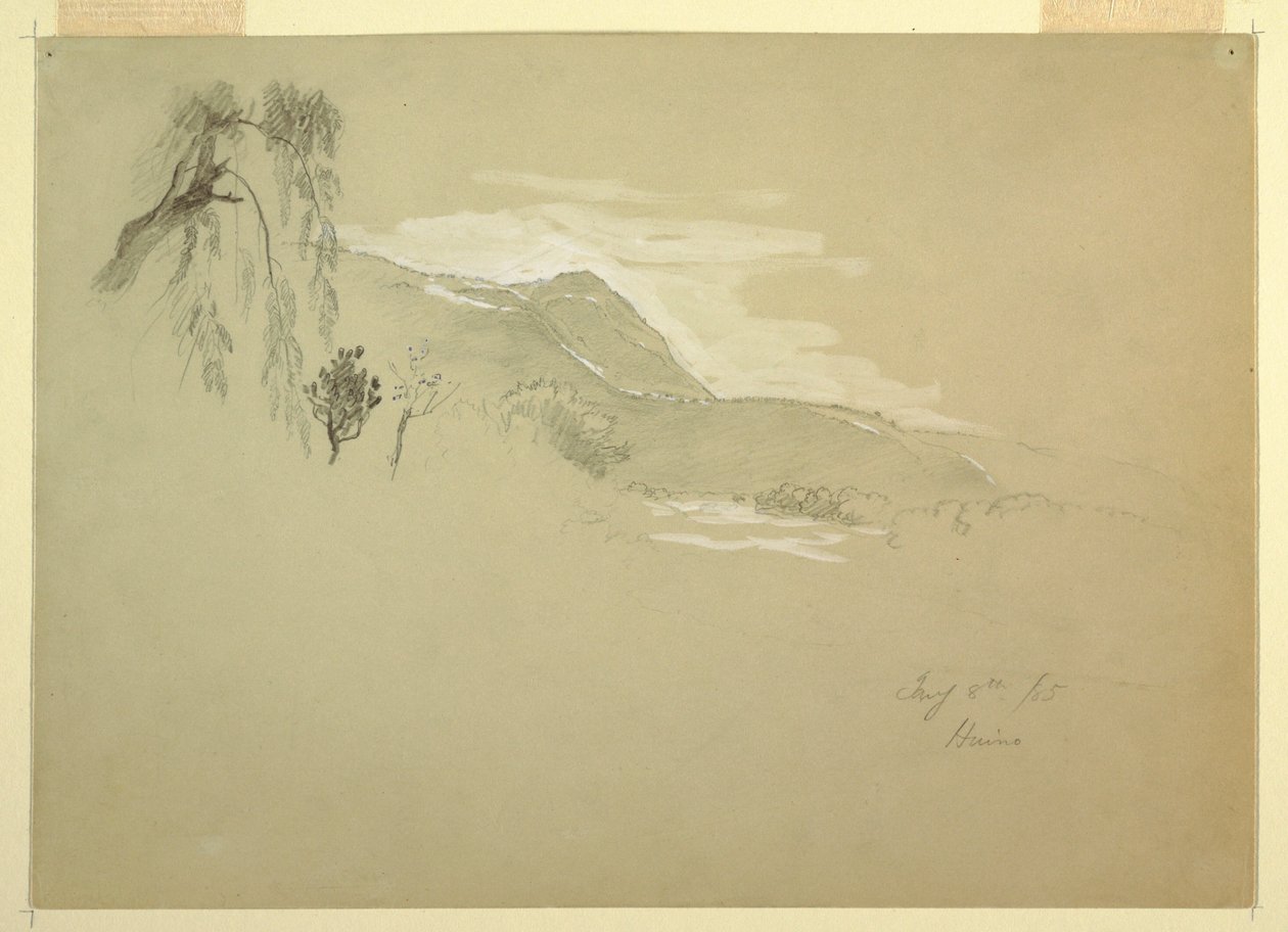 Dibujo, Paisaje cerca de Huino, México, 8 de enero de 1885 de Frederic Edwin Church