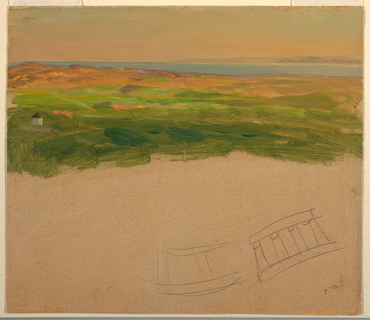Dibujo, Paisaje, cerca de Siria o Grecia, 1868-69 de Frederic Edwin Church