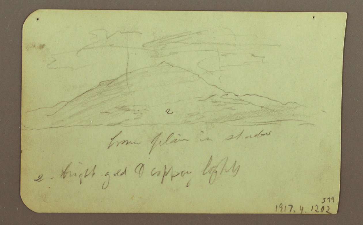 Dibujo, Paisaje con nubes; reverso: Montaña, 1883 de Frederic Edwin Church