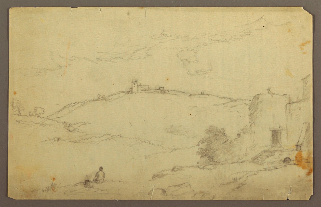 Dibujo, Paisaje con figuras, 1885 de Frederic Edwin Church