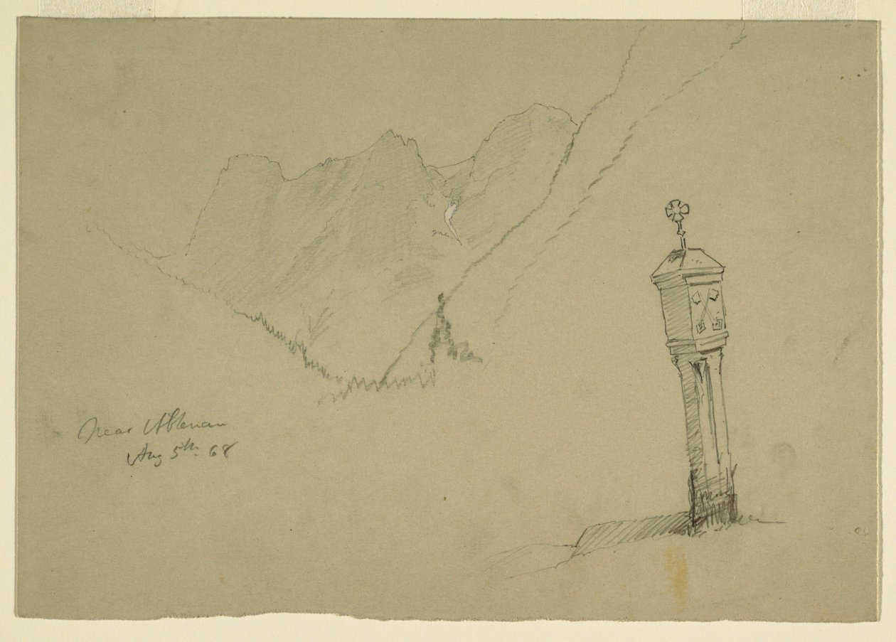 Dibujo, Paisajes entre Golling y Abtenau, 5 de agosto de 1868 de Frederic Edwin Church