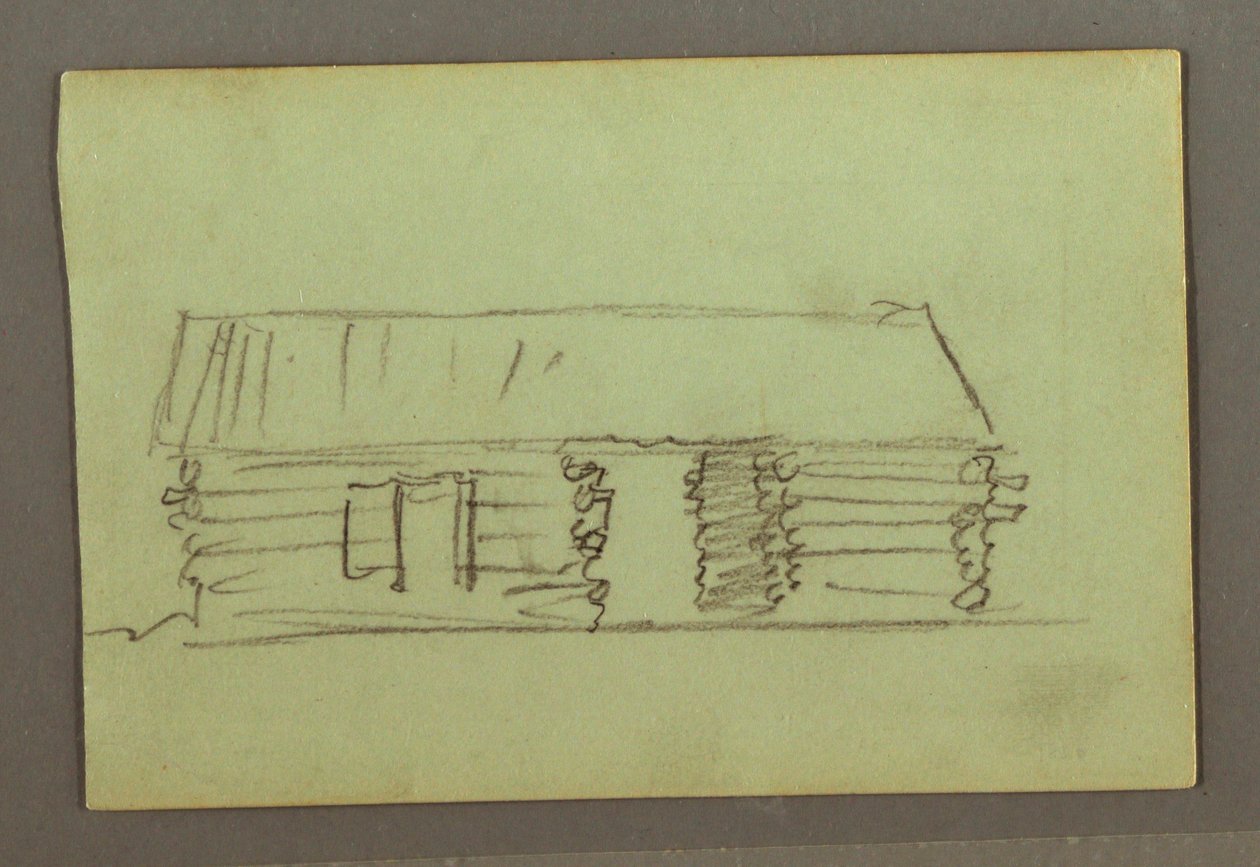 Dibujo, Cabaña de madera, posiblemente 1856 de Frederic Edwin Church