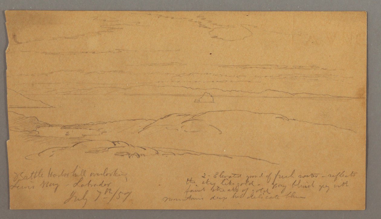 Dibujo, Louis Bay, Labrador, 7 de julio de 1859 de Frederic Edwin Church