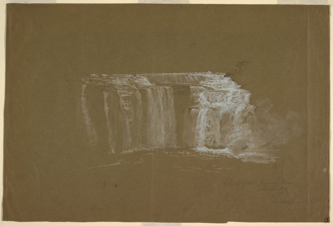 Dibujo, Lower Falls, río Genesee, Rochester, Nueva York, 1848 de Frederic Edwin Church