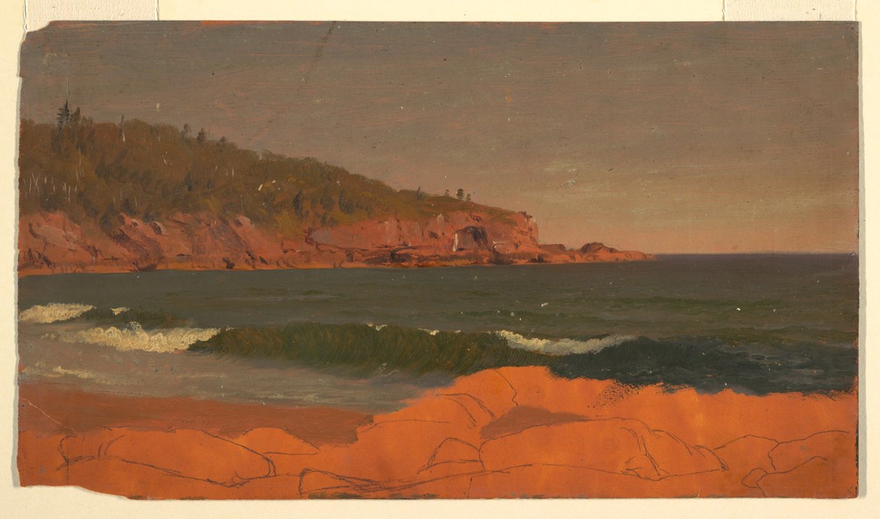 Dibujo, Costa de Maine, ca. 1850 de Frederic Edwin Church