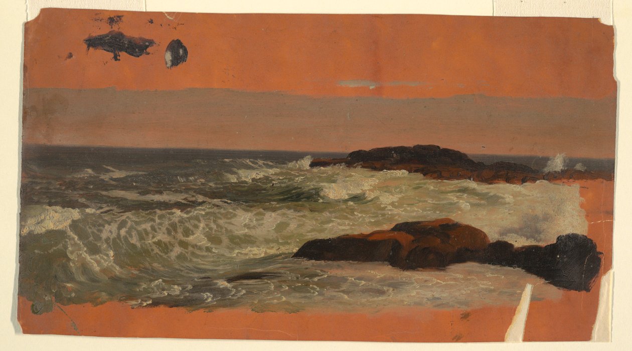 Dibujo, Costa de Maine, surf, ca. 1850 de Frederic Edwin Church