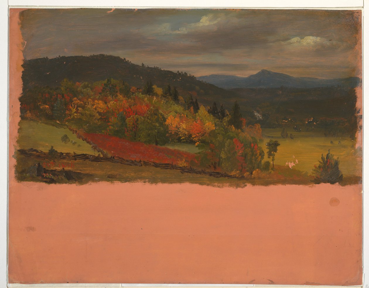 Dibujo, Maine o Stockbridge, Mass. vista, septiembre de 1848 de Frederic Edwin Church