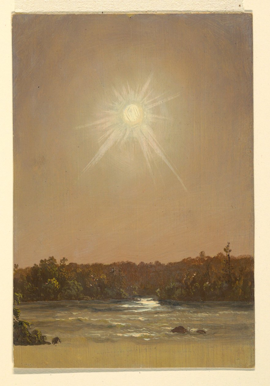Dibujo, Maine , puesta de sol, 1855-65 de Frederic Edwin Church