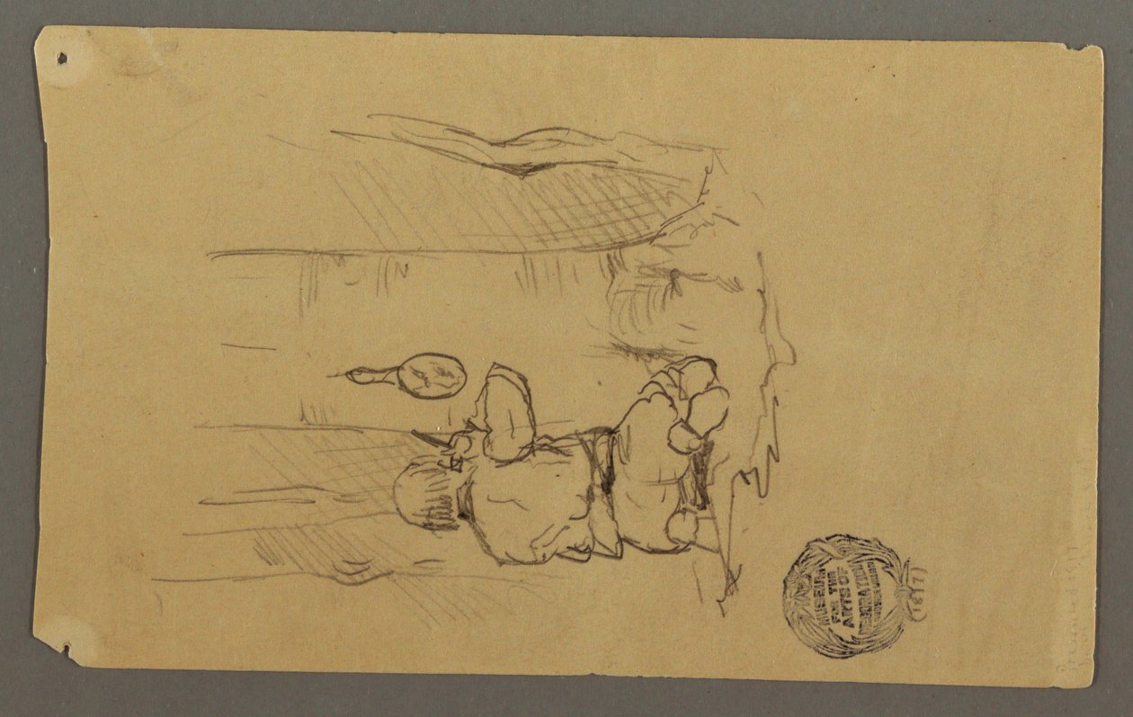 Dibujo, Hombre afeitándose, visto de espaldas, posiblemente 1878 de Frederic Edwin Church