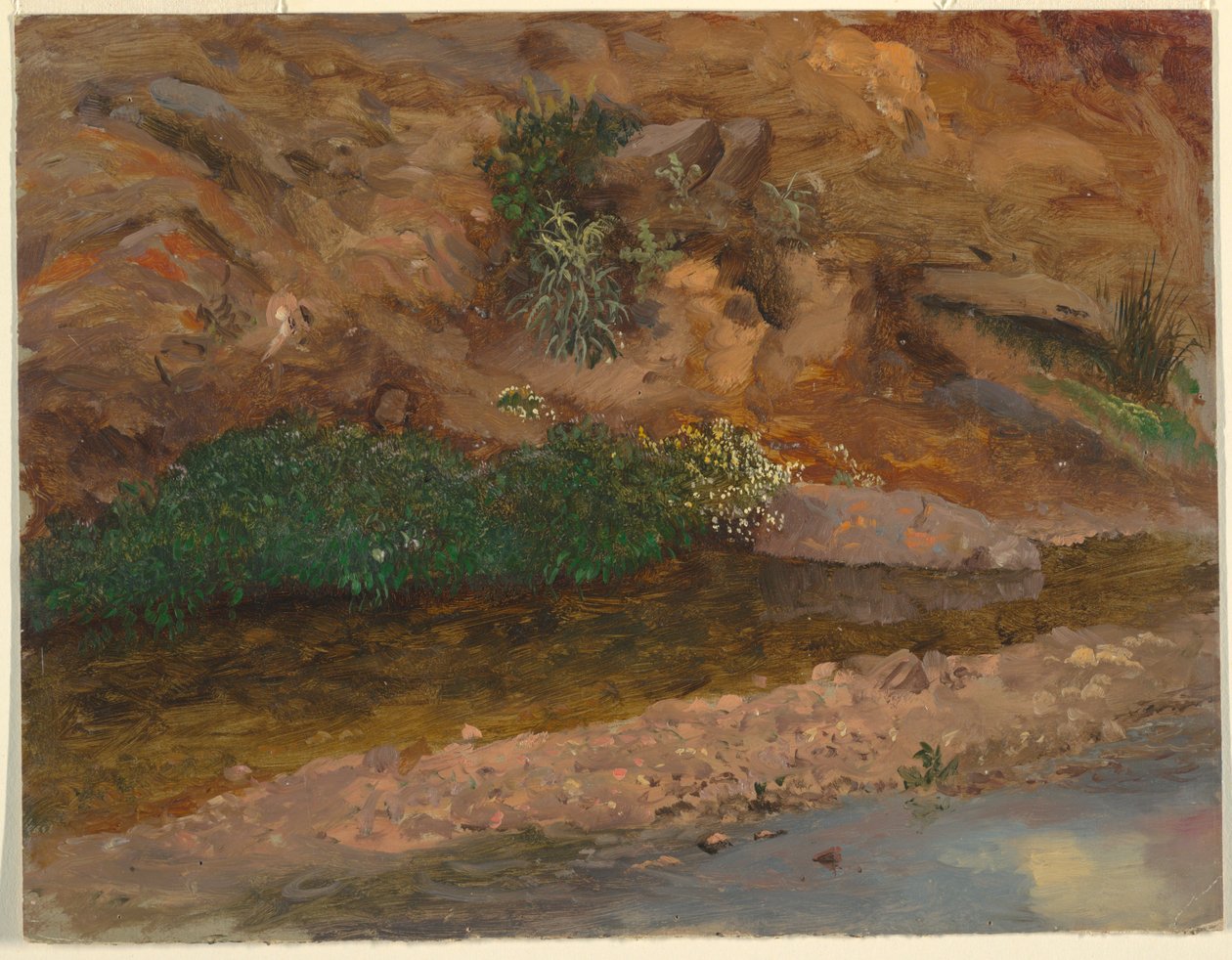 Dibujo, Margen de un arroyo, 1860-70 de Frederic Edwin Church