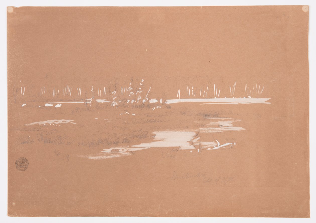 Dibujo, Paisaje pantanoso cerca de Millinocket, 20 de septiembre de 1878 de Frederic Edwin Church