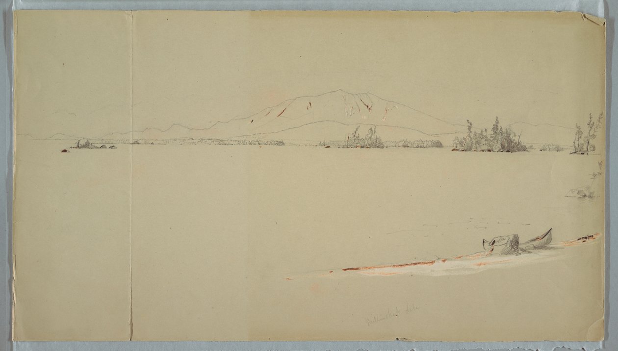 Dibujo, Lago Millinocket, Maine, septiembre de 1878 de Frederic Edwin Church