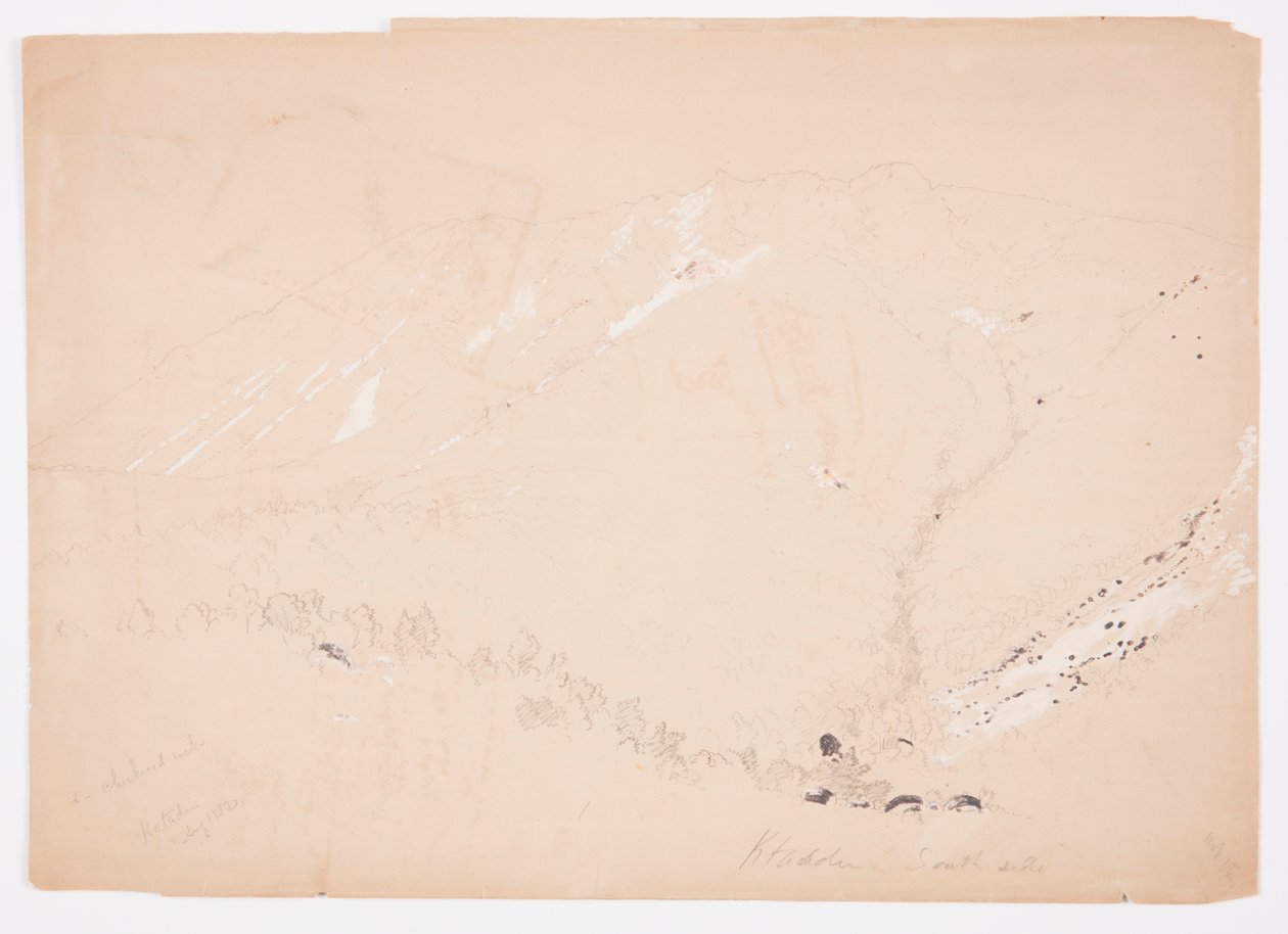 Dibujo, Monte Katahdin, visto desde el sur, agosto de 1852 de Frederic Edwin Church