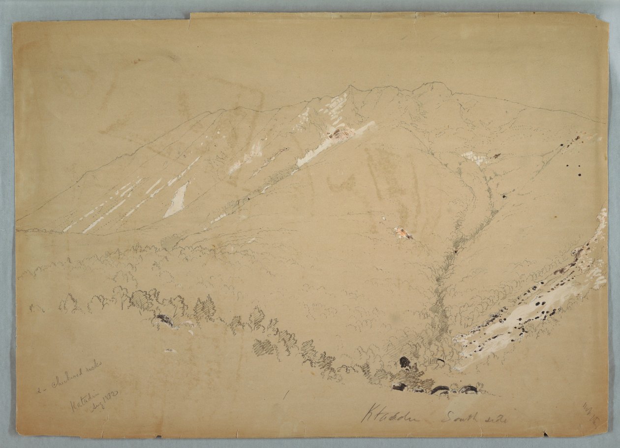 Dibujo, Monte Katahdin, visto desde el sur, agosto de 1852 de Frederic Edwin Church