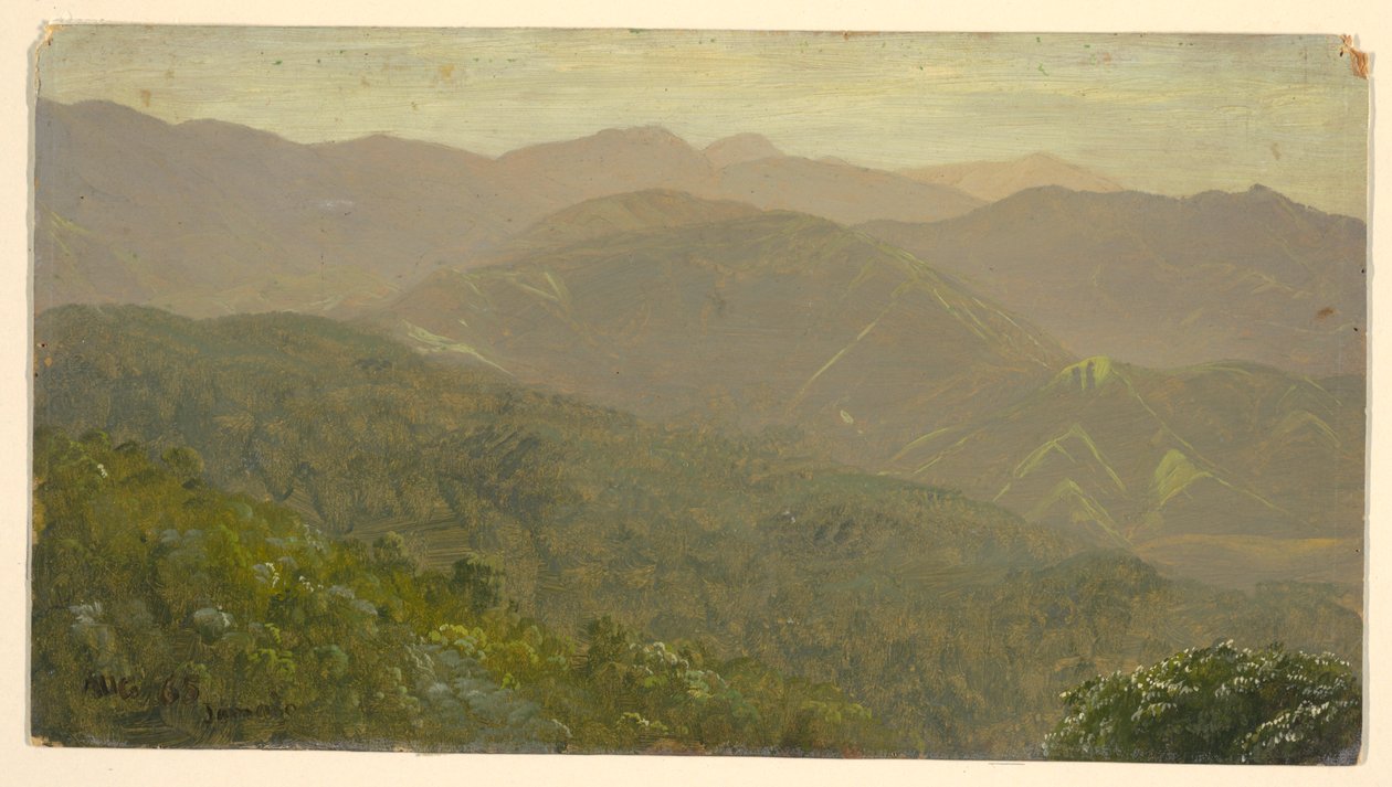 Dibujo, Paisaje de montaña, agosto de 1865 de Frederic Edwin Church
