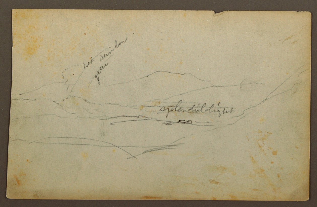 Dibujo, Paisaje de montaña, Colombia o Ecuador, 1853 de Frederic Edwin Church