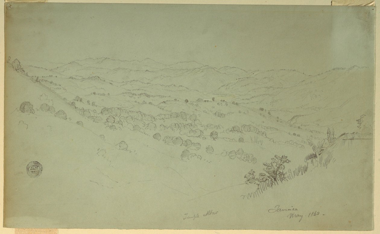 Dibujo, Paisaje montañoso, Jamaica, 1865 de Frederic Edwin Church