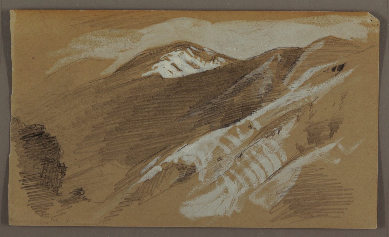 Dibujo, Paisaje montañoso, Jamaica, Antillas, agosto de 1868 de Frederic Edwin Church