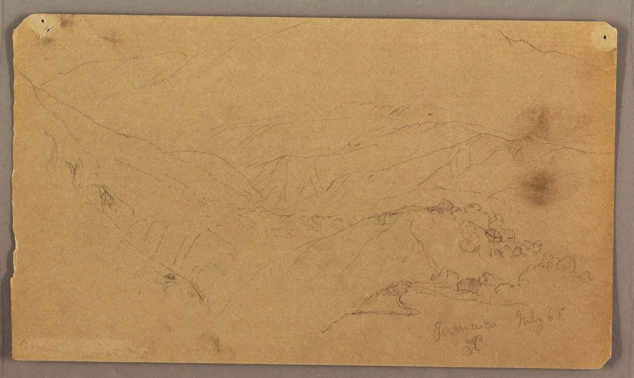 Dibujo, Paisaje montañoso, Jamaica, Antillas, julio de 1865 de Frederic Edwin Church