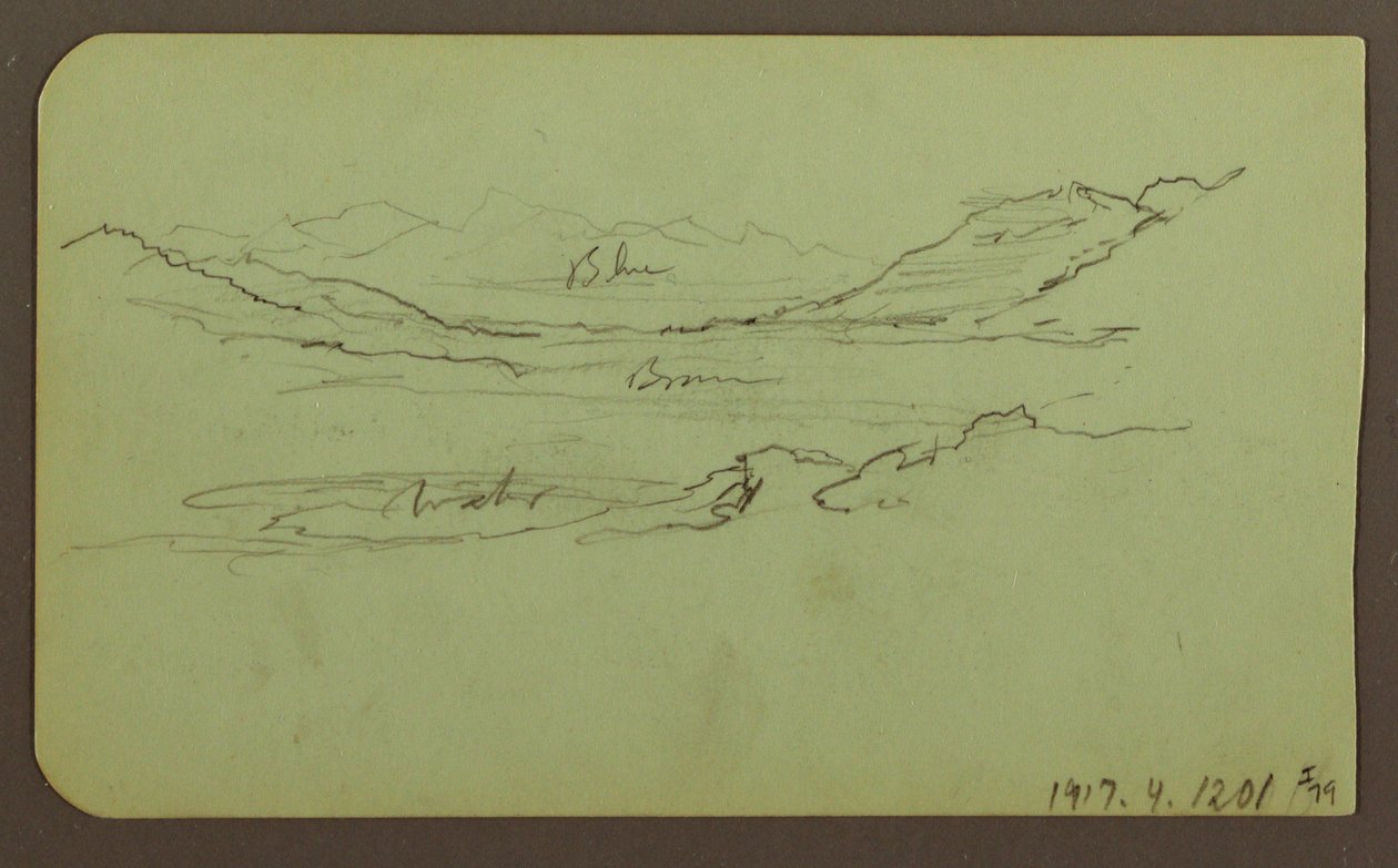 Dibujo, Paisaje de montaña; reverso: Paisaje, 1883 de Frederic Edwin Church