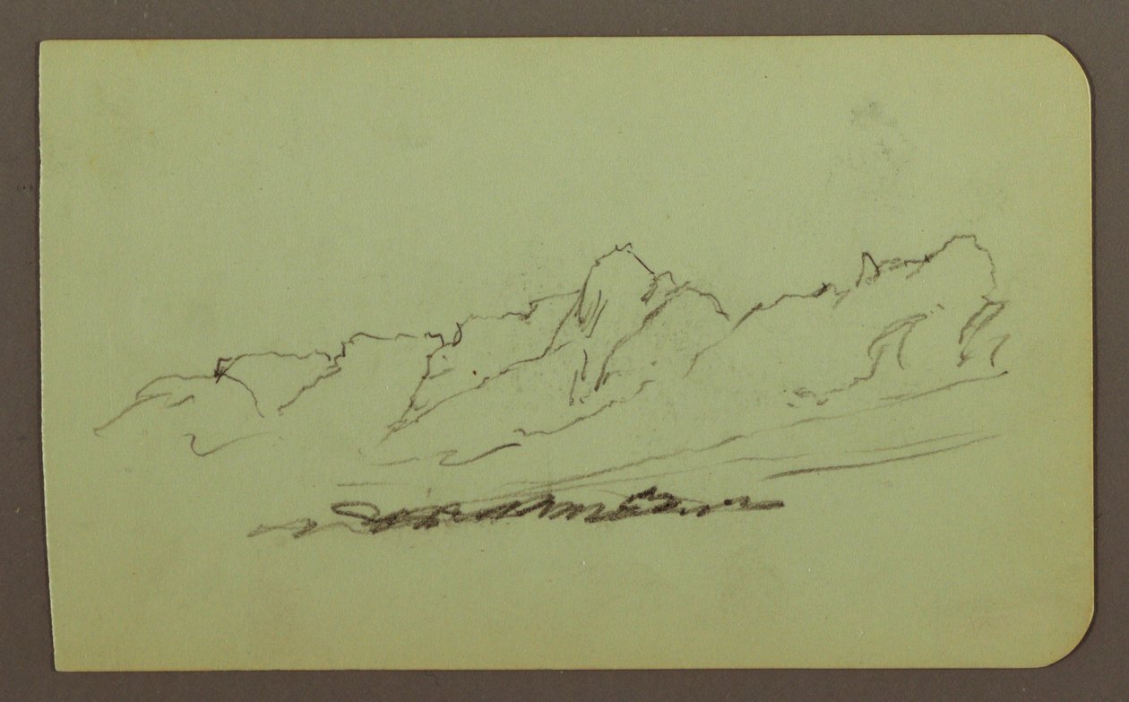 Dibujo, Paisaje montañoso; reverso: Cordillera, Figura, 1883 de Frederic Edwin Church