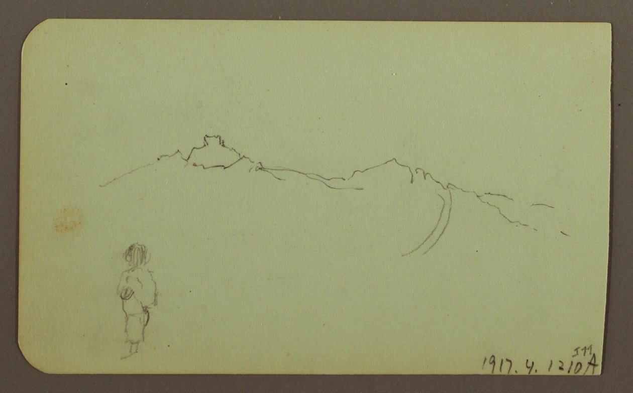 Dibujo, Paisaje montañoso; reverso: Cordillera, Figura, 1883 de Frederic Edwin Church