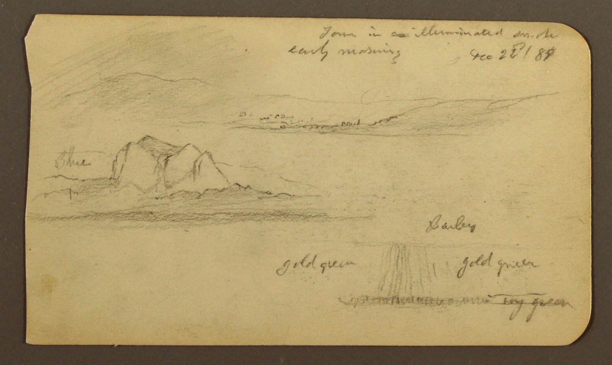 Dibujo, Paisajes de montaña; Verso: Flanco de montaña, Tocatecas, 22 de diciembre de 1884 de Frederic Edwin Church
